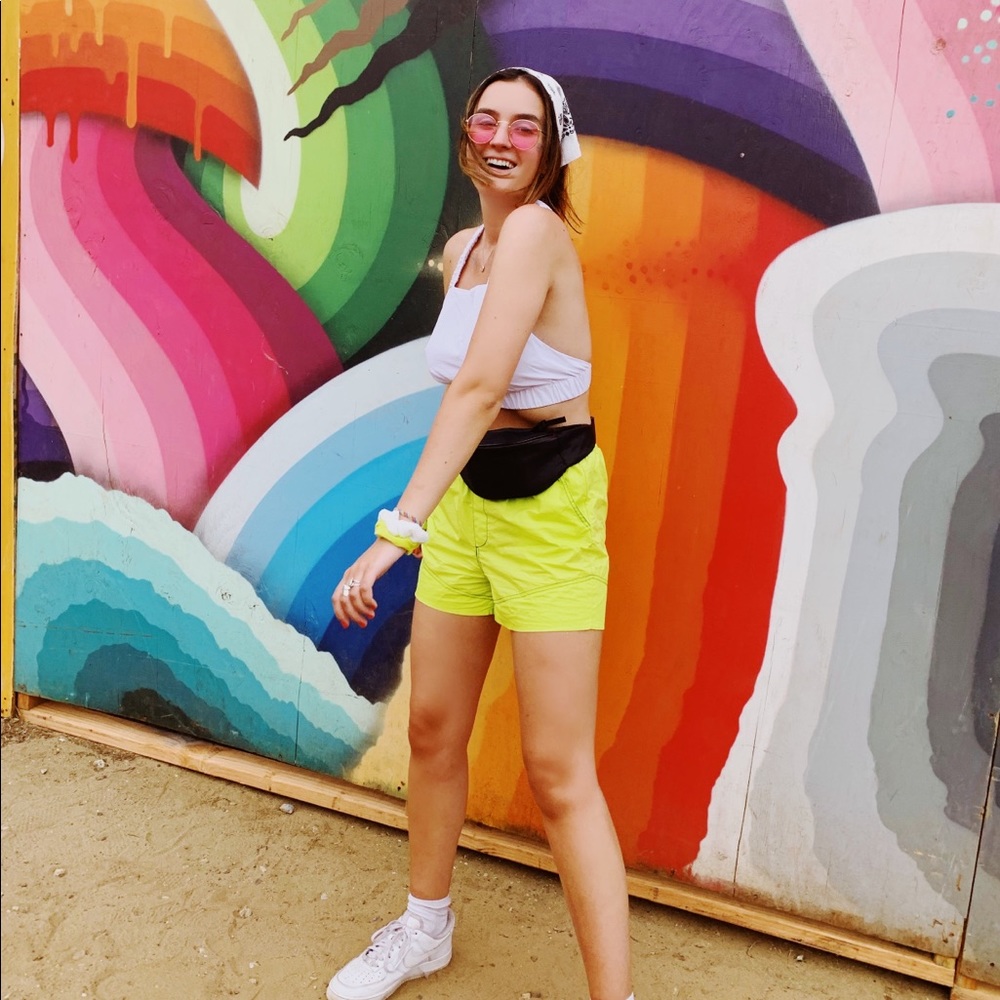 Urban Outfitters neon green nylon shorts